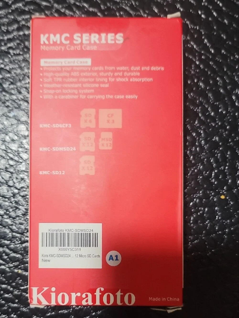 Kiorafoto KMC Series Black and Red Memory Card Case